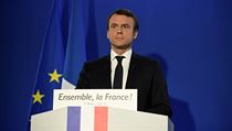 Nov zvolen prezident Emmanuel Macron pi svm prvnm projevu.