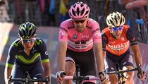 Zleva: Nairo Quintana, Tom Dumoulin a Vincenzo Nibali.