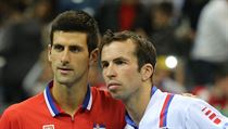 Novak Djokovi a Radek tpnek ped finle DC.