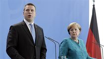 Nmeck kanclka Angela Merkelov a estonsk premir Juri Ratas.