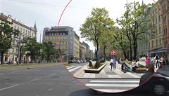 Návrh chce zruit parkovací místa po obvodu námstí, aby mohl vzniknout...
