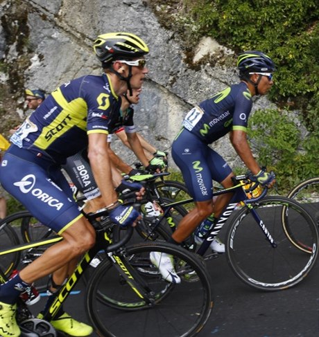 Roman Kreuziger bhem výjezdu na kopec na Tour de France.