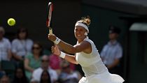 Wimbledon 2017: Petra Kvitov na returnu v 1. kole proti vdce Johann...