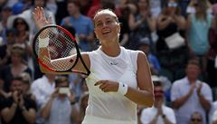 Wimbledon 2017: Petra Kvitová slaví postup do 2. kola.