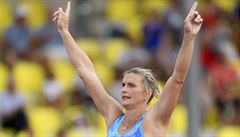 Barbora potáková slaví na Diamantové lize v Lausanne.