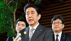 Projev japonského premiéra Shinzo Abe po tom, co Severní Korea vystelila...
