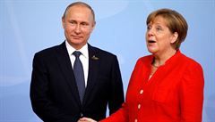 Na summitu G20 v Hamburku se setkali prezident Putin a kancléka Merkelová.