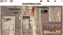 Analyzovan leteck snmek americk leteck zkladny u Kobani v Srii.