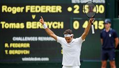 Wimbledon 2017: Roger Federer slaví postup do finále.