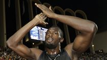 Usain Bolt slav vtzstv v Moanku na Diamantov lize.