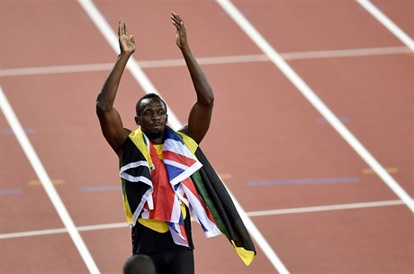 Usaina Bolta ve finále stovky porazili Ameriané Gatlin a Coleman.