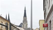 Jeden z trolejových sloupů v centru Olomouce. | na serveru Lidovky.cz | aktuální zprávy