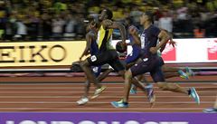 Usain Bolt nestail na Christiana Colemana (vlevo) ani na Justina Gatlina...