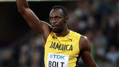 Usain Bolt po vítzném rozbhu.