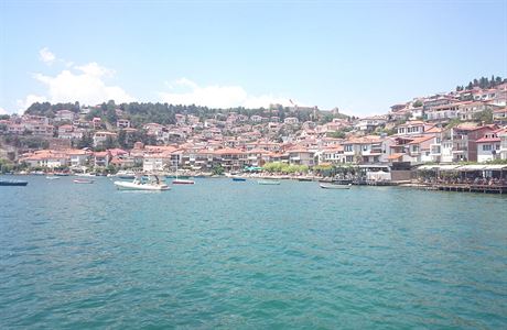 Ohrid z paluby lodi.
