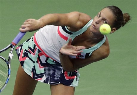 Karolína Plíková v 1. kole US Open proti Magd Linetteové.