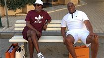 Samuel L. Jackson (vlevo) a bývalý hvězdný hráč NBA Magic Johnson.