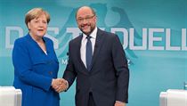 Nmeck kanclka Angela Merkelov a Martin Schulz.