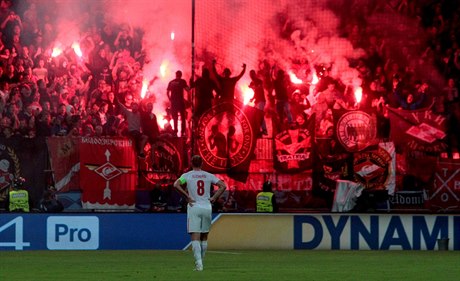 Rozvánní fanouci Spartaku Moskva v zápase na pd NK Mariboru.