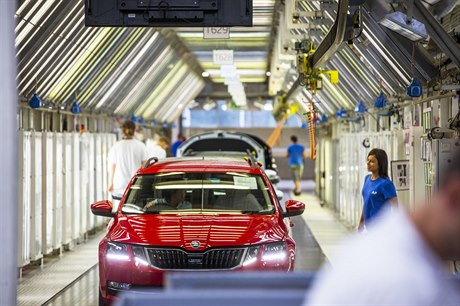 Výroba kody Octavia v továrn koda Auto v Mladé Boleslavi.