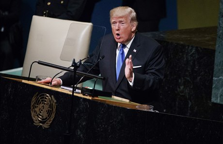 Prezident Trump pi svém prvním projevu ped diplomaty v OSN.