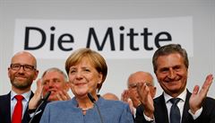Angela Merkelová a lídr CDU reagují na první povolební przkumy.
