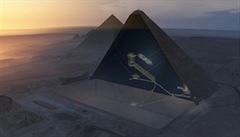 Vnitek Cheopsovy pyramidy odhalený za pomoci kosmického záení.