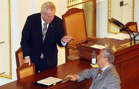 Milo Zeman s Karlem Schwarzenbergem.