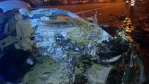 Zdemolované auto, které dle informací iDnes.cz řídil bývalý hokejista Daniel... | na serveru Lidovky.cz | aktuální zprávy