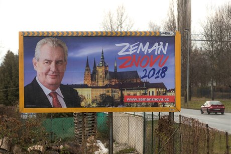Billboard na podporu kampan Miloe Zemana.