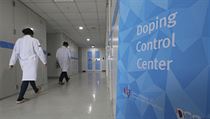 Dopingový kontroloři při olympijských hrách v Pchjongčchangu.