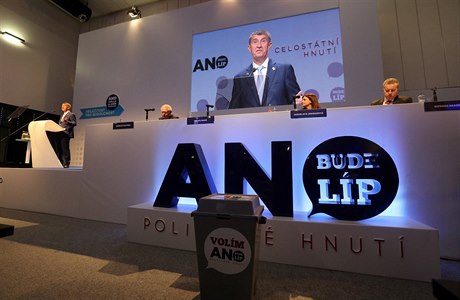 Hnutí ANO po znovuzvolení Andreje Babie pedsedou