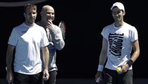Zleva: Radek Štěpánek, Andre Agassi a Novak Djokovič. | na serveru Lidovky.cz | aktuální zprávy