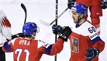 Zleva Tomáš Hyka a Michal Moravčík z Česka se radují z druhého gólu při utkání... | na serveru Lidovky.cz | aktuální zprávy