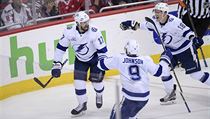 Ondřej Palát se spoluhráči z Tampa Bay slaví vítězství. | na serveru Lidovky.cz | aktuální zprávy