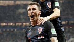 MS ve fotbale 2018, Chorvatsko vs. Anglie: Mario Manduki slaví vítznou...