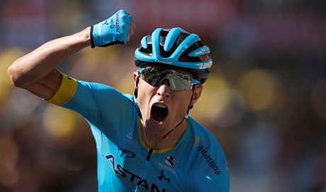 Magnus Cort Nielsen se raduje z vítzství v patnácté etap Tour de France