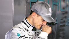 Michael Schumacher bhem angamá v týmu Mercedes.