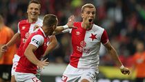 Tomáš Souček slaví úvodní branku v zápase Slavie Praha a Viktorie Plzeň. | na serveru Lidovky.cz | aktuální zprávy
