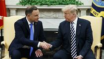 Polský prezident Andrzej Duda (vlevo) na schůzce v Bílém domě se svým americkým... | na serveru Lidovky.cz | aktuální zprávy