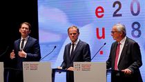 Rakouský kancléř Sebastian Kurz, předseda Evropské rady Donald Tusk a předseda... | na serveru Lidovky.cz | aktuální zprávy
