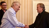 Miloš Zeman a Steve Bannon na zámku v Lánech, Miloš Zeman a Steve Bannon na zámku v Lánech,