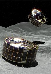Japonští roboti úspěšně přistáli na asteroidu Ryugu, poslali první fotografie Ilustrace ukazuje dva roboty, kteří úspěšně přistáli na asteroidu. | na serveru Lidovky.cz | aktuální zprávy