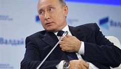 Ruský prezident Vladimir Putin v debat se leny diskusního klubu Valdaj v...
