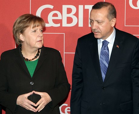 Turecký prezident Recep Tayyip Erdogan s nmeckou kanclékou Angelou Merkelovou.