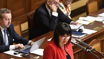 Ministryně financí Alena Schillerová vystoupila 24. října v Praze před poslanci... Ministryně financí Alena Schillerová vystoupila 24. října v Praze před poslanci...