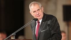 PREZIDENT ZEMAN PI PROSLOVU NA ÚVOD UDLOVÁNÍ STÁTNÍCH VYZNAMENÁNÍ.