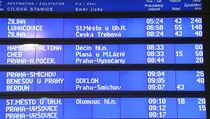 Elektronická tabule na pražském hlavním nádraží informuje o zpoždění vlaků... | na serveru Lidovky.cz | aktuální zprávy