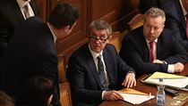 Andrej Babiš v Poslanecké sněmovně před zahájením hlasování o nedůvěře vládě. | na serveru Lidovky.cz | aktuální zprávy