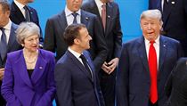 Mayov, Macron a Trump na summitu G20.